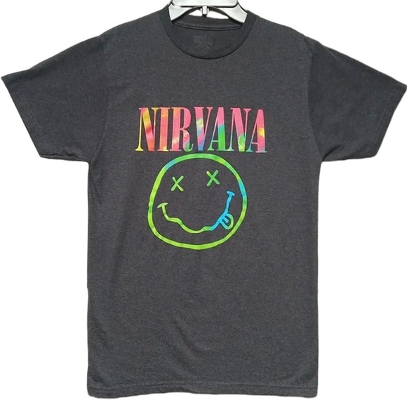 Nirvana Smile Short Sleeve T-shirt Tie Dye Graphic Rock Goth Hippie Retro Grunge - Picture 12 of 12